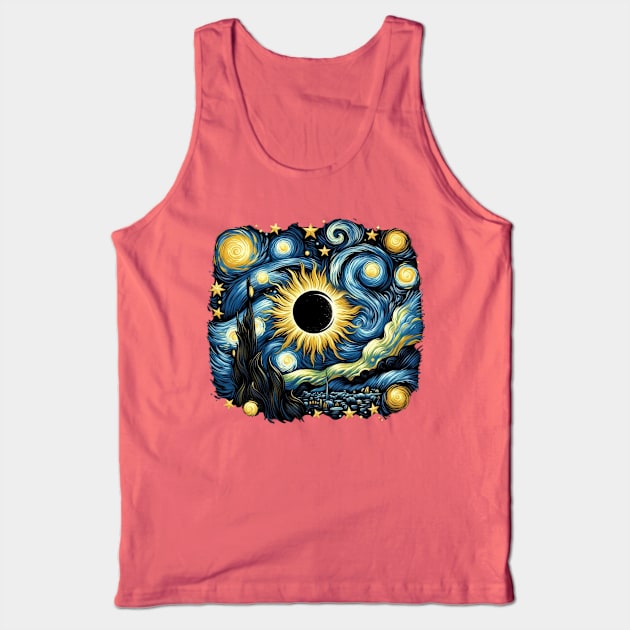 Eclipse Shirt 2024 Eclipse Tshirt Eclipse Shirt April 8 2024 Tee Eclipse 2024 Van Gogh Solar Eclipse Tank Top by HoosierDaddy